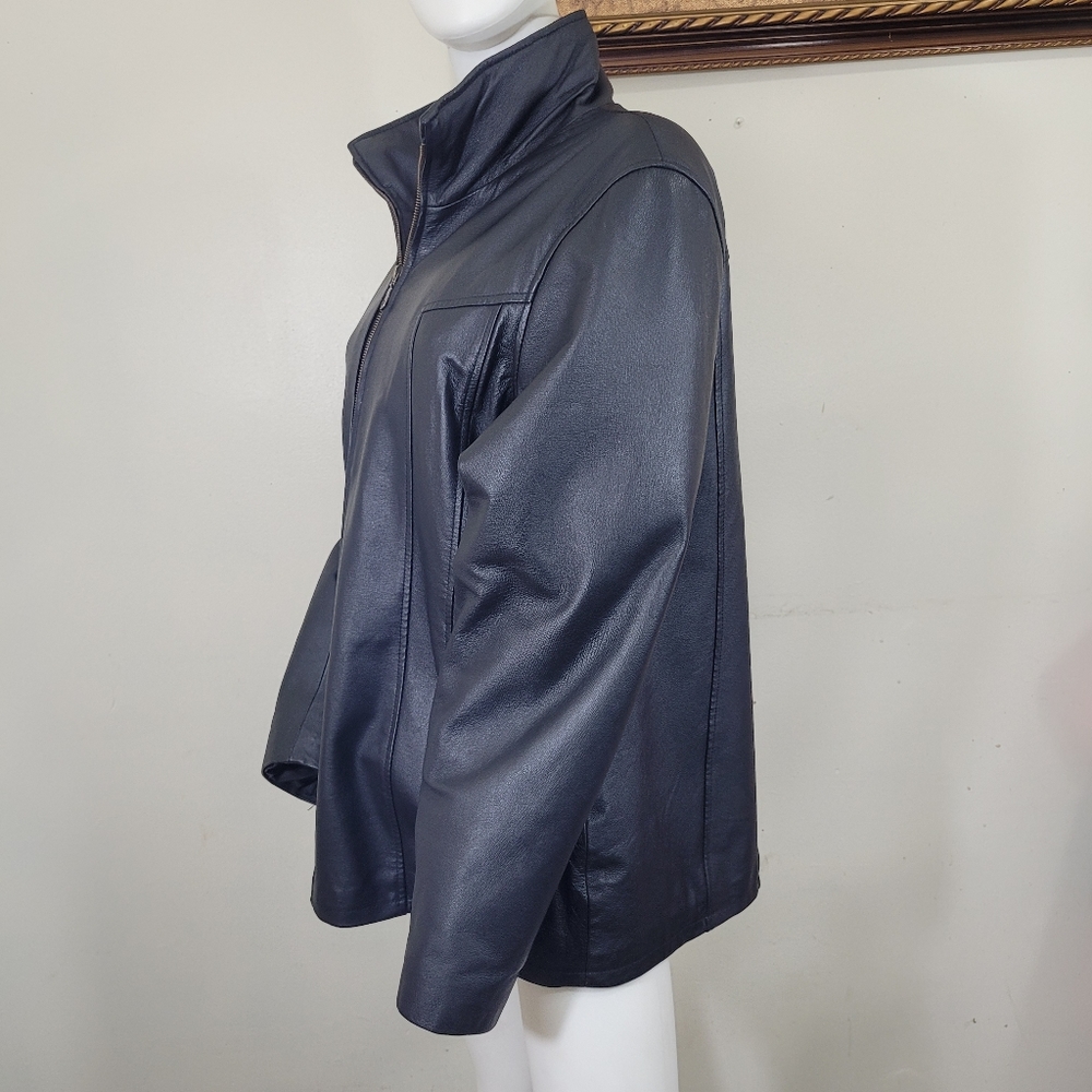Kc collection black leather jacket size XL - Picture 3 of 10